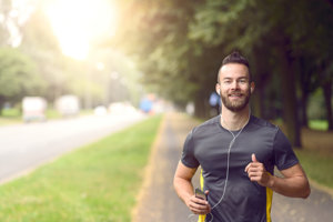 man running during fitness therapy