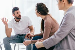 a group therapy session at schizophrenia treatment center