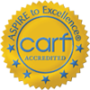 the CARF Aspire to Excellence Accredited seal