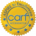 the CARF Aspire to Excellence Accredited seal